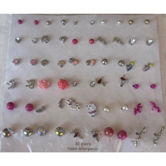 Wonder Nation 49-Pc. Hypoallergenic Mini Fashion Girl's Children/Youth Earrings - Picture 4 of 6